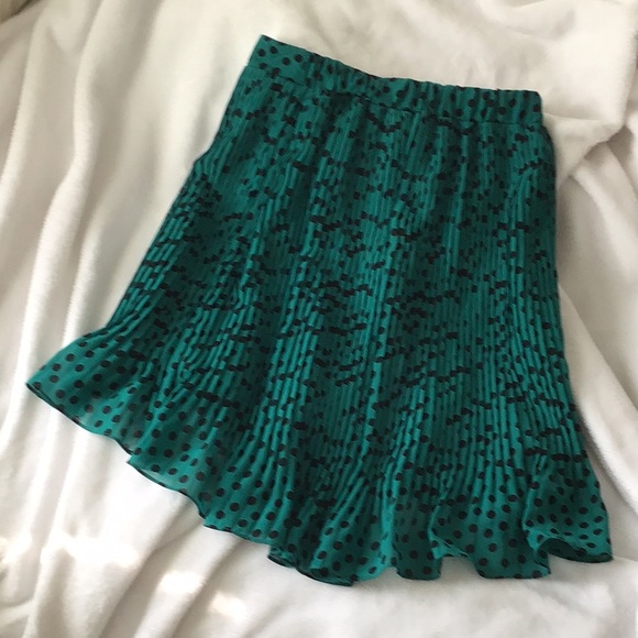 BCBGeneration Polka Dot Pleated Hi-low Skirt XXS - Picture 2 of 6